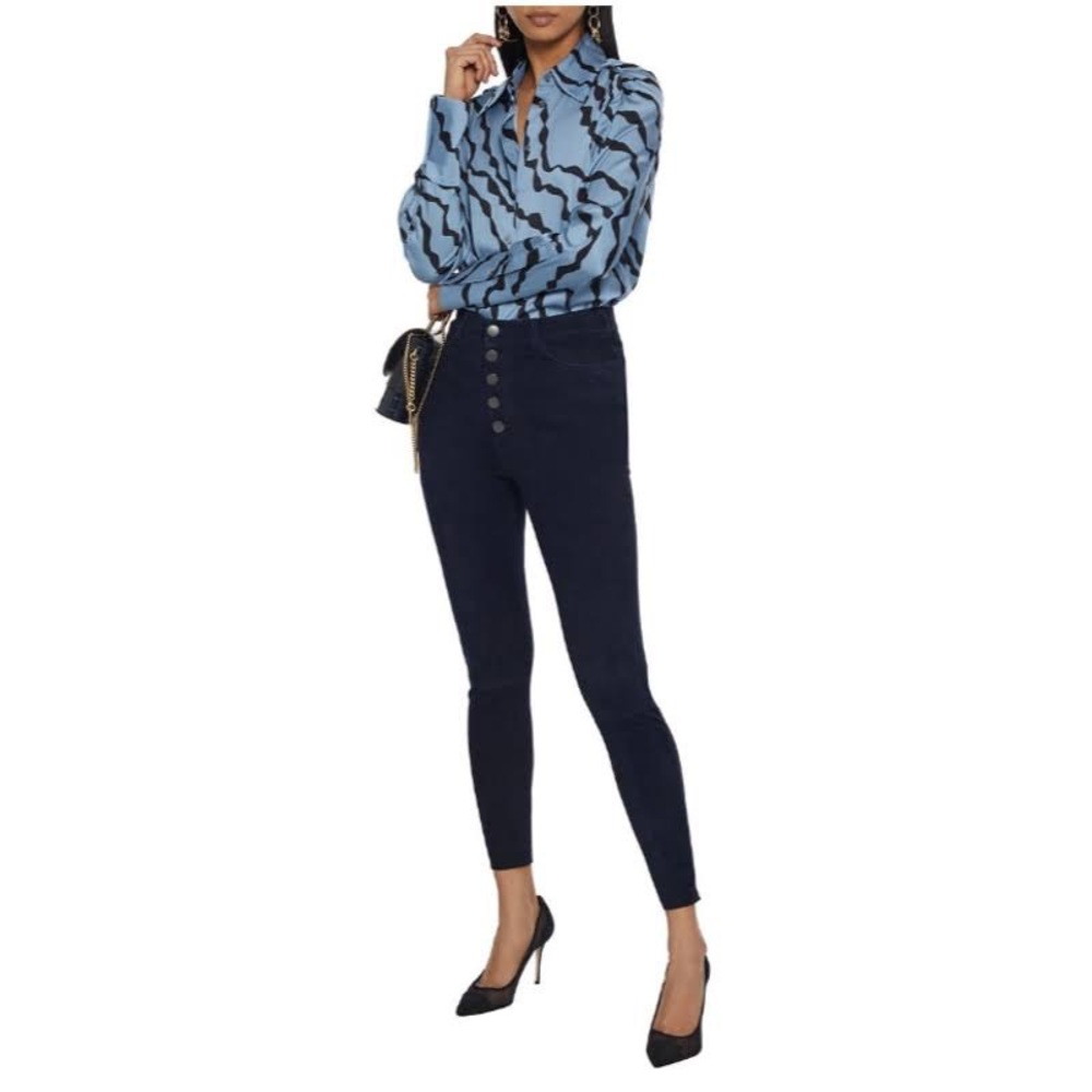 Gorgeous midnight blue Mikah suede jeans